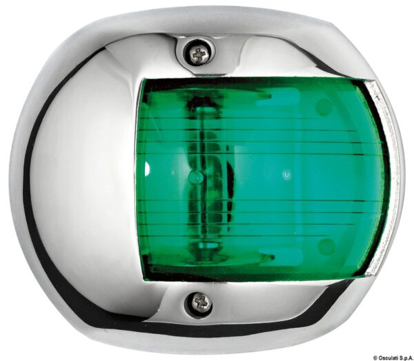Classic 12 Navigation Lights Made of Mirror-Polished AISI316 Stainless Steel-112,5° right green