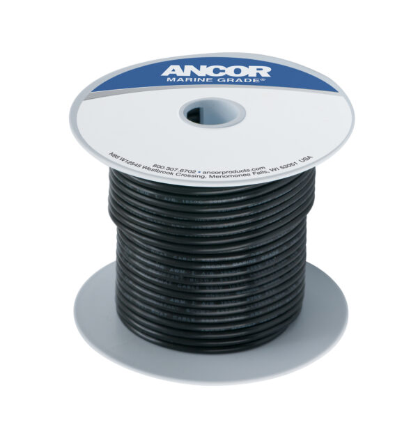 Tinned Copper Wire - 250ft-Black-16AWG (1mm²)