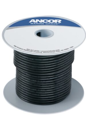 Tinned Copper Wire-Black-14AWG (2mm²)-100ft