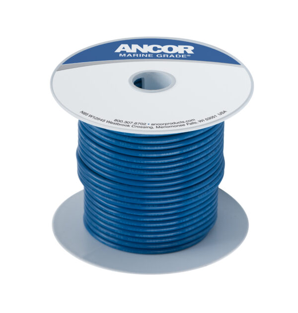 Tinned Copper Wire - 250ft-Blue-16AWG (1mm²)