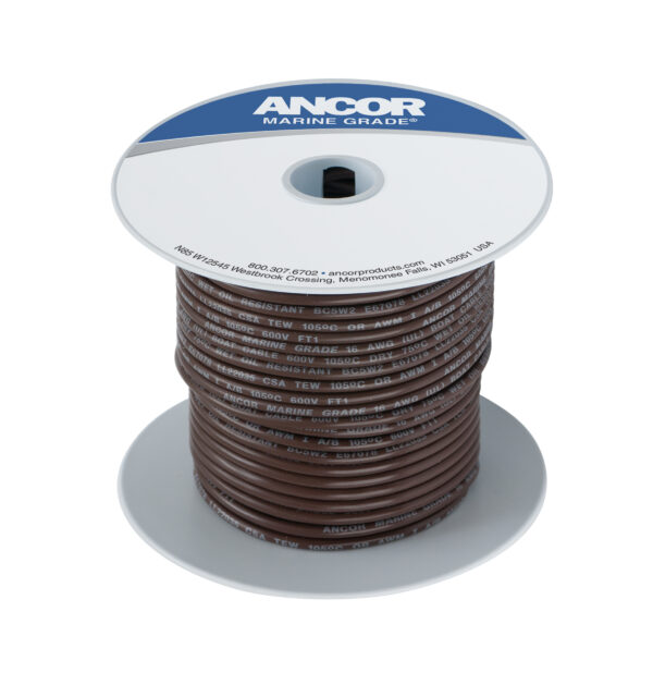 Tinned Copper Wire - 250ft-Brown-16AWG (1mm²)