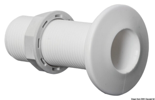 Threaded Seacock White Plastic -1’’