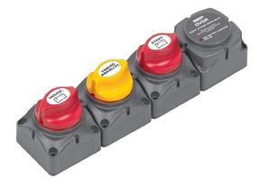 Horizontal Battery Distribution Cluster for Single Engine with Two Battery Banks