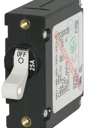A-Series White Toggle Circuit Breaker - Single Pole 25A