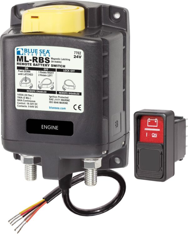ML-RBS Remote Battery Switch with Manual Control - 24V DC 500A
