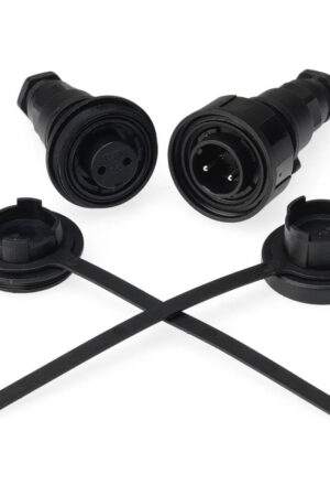 IP68 - Specified Pin Variant Plug and In-Line Socket and Caps Kit.  Screw Connection. -2-Pin