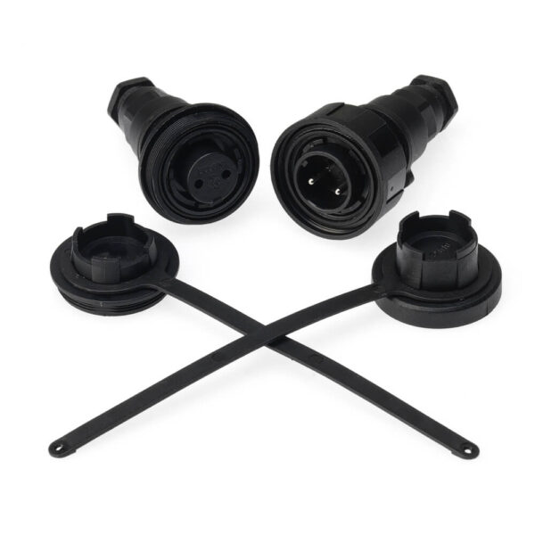 IP68 - Specified Pin Variant Plug and In-Line Socket and Caps Kit.  Screw Connection. -2-Pin