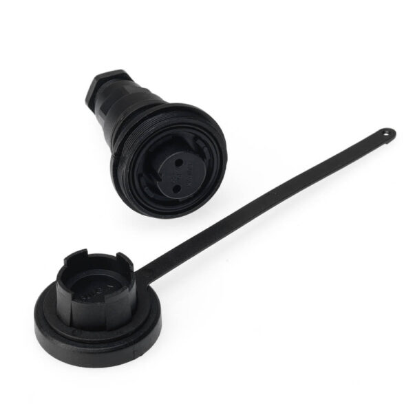 IP68 - Specified Pin Variant In-Line Socket  and Cap Kit.  Screw Connection.-2-Pin