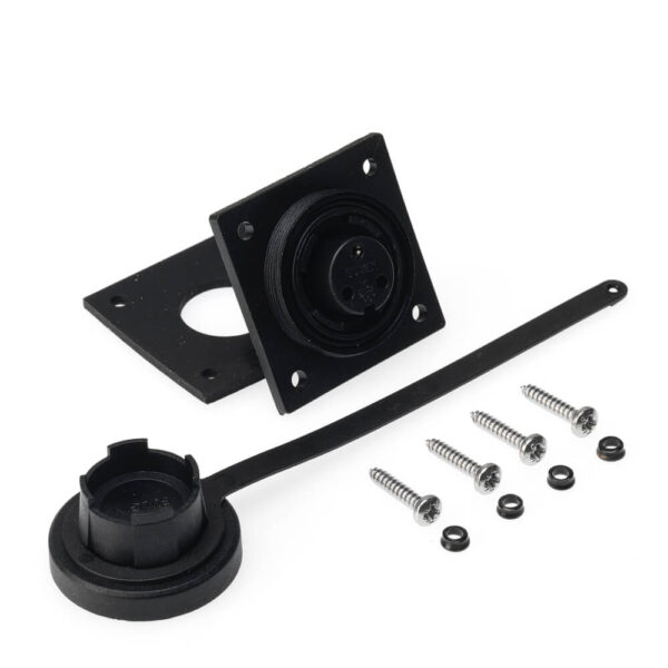 IP68 - Specified Pin Variant Low-Flange and Cap Kit.  Screw Connection. Supplied with Stainless Steel Fixing Screws.-3-Pin