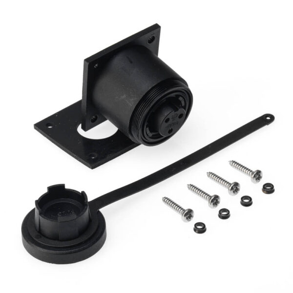 IP68 - Specified Pin Variant Bulkhead Socket and Cap Kit.  Screw Connection. Supplied with Stainless Steel Fixing Screws.-3-Pin