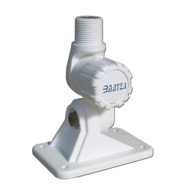 WHITE NYLON BASE - FOUR WAY RATCHET MOUNT - 14 THREADS ON 1" DIAMETER