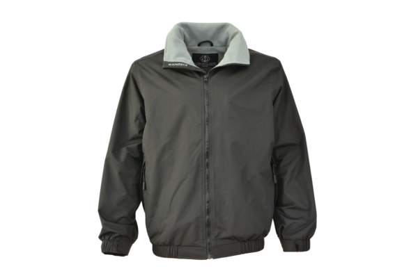 Black Crew Jacket Grey Fleece Size M