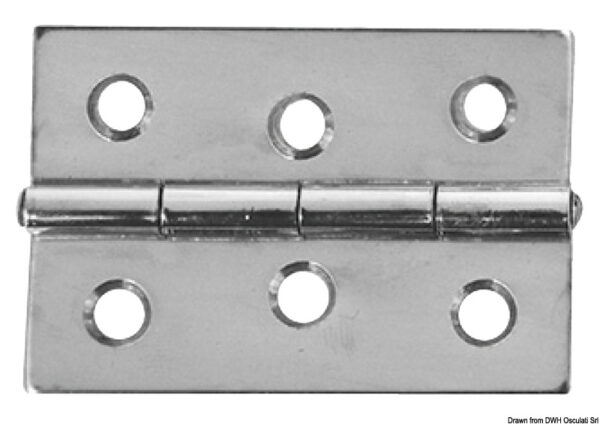 Mirror polished SS rectangular hinge 60x40 mm